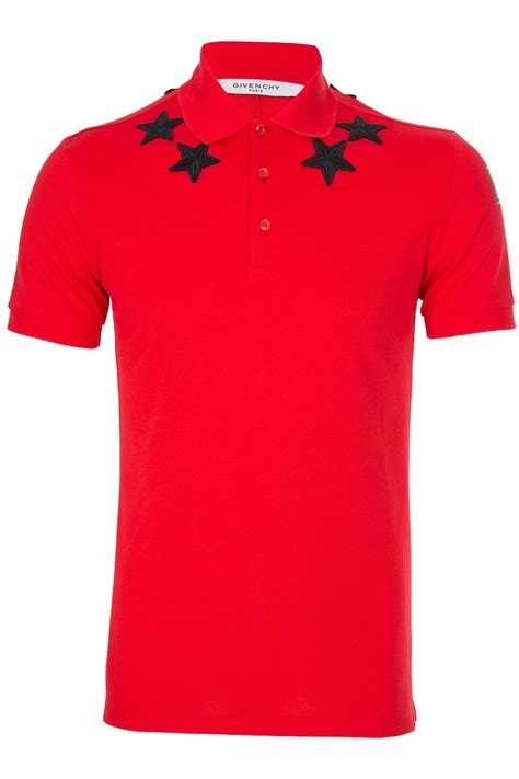 givenchy red stars polo|Givenchy star polo shirt.